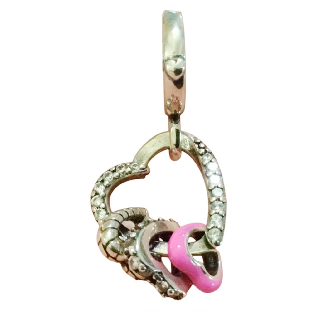 S925 Triple Heart on Heart Charm Pandora Style